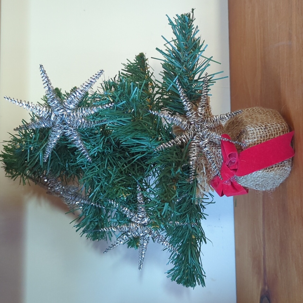 Lot Of Four RARE Antique Silver Tinsel Christmas Star Ornaments 1920's